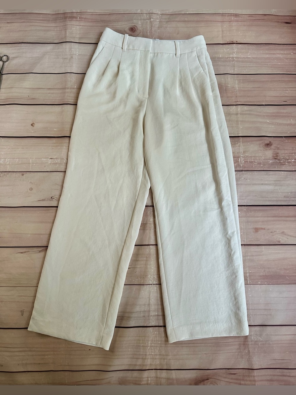Aritzia The Effortless Pant White Size 4 High Rise Wide Leg Office Trousers - Picture 2 of 11